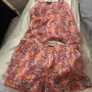 J Crew floral pajama set, XL